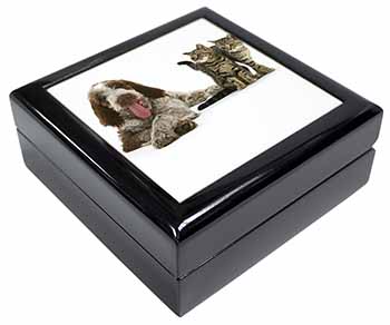 Italian Spinone Dog and Kittens Keepsake/Jewellery Box