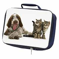 Italian Spinone Dog and Kittens Navy Insulated School Lunch Box/Picnic Bag