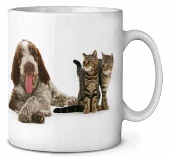 Italian Spinone Dog and Kittens Ceramic 10oz Coffee Mug/Tea Cup