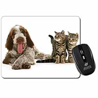 Italian Spinone Dog and Kittens Computer Mouse Mat