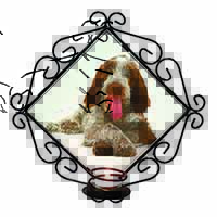 Italian Spinone Dog Wrought Iron Wall Art Candle Holder