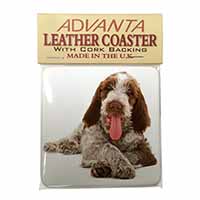 Italian Spinone Dog Single Leather Photo Coaster