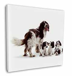 Springer Spaniel Dogs Square Canvas 12"x12" Wall Art Picture Print