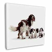 Springer Spaniel Dogs Square Canvas 12"x12" Wall Art Picture Print