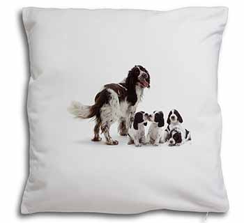 Springer Spaniel Dogs Soft White Velvet Feel Scatter Cushion