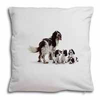 Springer Spaniel Dogs Soft White Velvet Feel Scatter Cushion