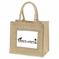 Springer Spaniel Dogs Natural/Beige Jute Large Shopping Bag