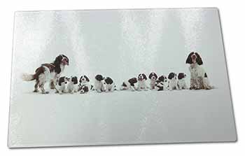 Large Glass Cutting Chopping Board Springer Spaniel Dogs