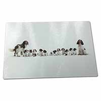 Large Glass Cutting Chopping Board Springer Spaniel Dogs