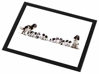 Springer Spaniel Dogs Black Rim High Quality Glass Placemat