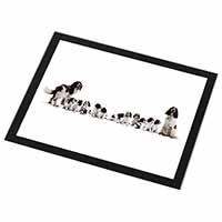 Springer Spaniel Dogs Black Rim High Quality Glass Placemat