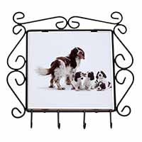 Springer Spaniel Dogs Wrought Iron Key Holder Hooks