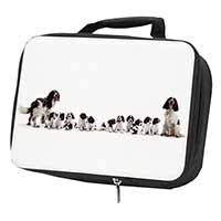 Springer Spaniel Dogs Black Insulated School Lunch Box/Picnic Bag