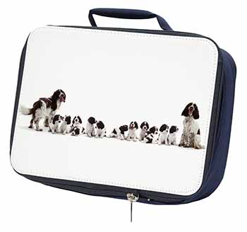 Springer Spaniel Dogs Navy Insulated School Lunch Box/Picnic Bag