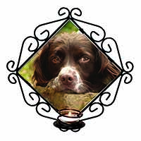 Springer Spaniel Dog Wrought Iron Wall Art Candle Holder