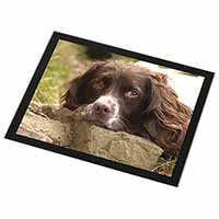 Springer Spaniel Dog Black Rim High Quality Glass Placemat