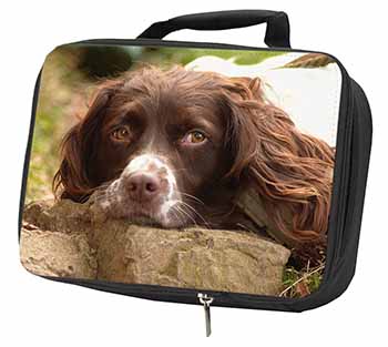 Springer Spaniel Dog Black Insulated School Lunch Box/Picnic Bag