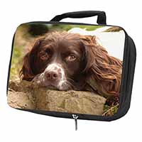 Springer Spaniel Dog Black Insulated School Lunch Box/Picnic Bag