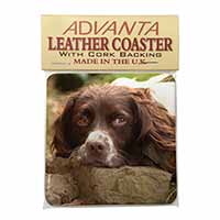 Springer Spaniel Dog Single Leather Photo Coaster