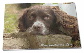 Large Glass Cutting Chopping Board Springer Spaniel 