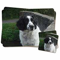Black and White Springer Spaniel Twin 2x Placemats and 2x Coasters Set in Gift B