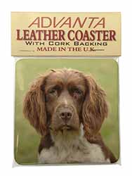 Liver Springer Spaniel Dog Single Leather Photo Coaster
