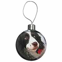 Springer Spaniel Dog and Flower Christmas Bauble