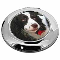 Springer Spaniel Dog and Flower Make-Up Round Compact Mirror