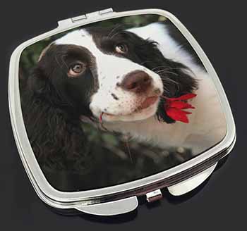 Springer Spaniel Dog and Flower Make-Up Compact Mirror