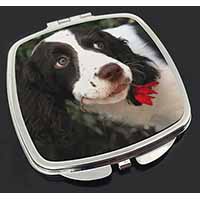 Springer Spaniel Dog and Flower Make-Up Compact Mirror