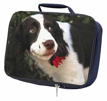 Springer Spaniel Dog and Flower Navy Insulated School Lunch Box/Picnic Bag