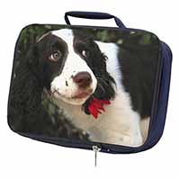 Springer Spaniel Dog and Flower Navy Insulated School Lunch Box/Picnic Bag