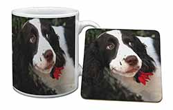 Springer Spaniel Dog and Flower Mug and Coaster Set