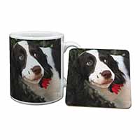 Springer Spaniel Dog and Flower Mug and Coaster Set