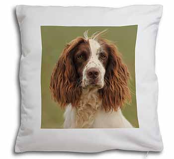 Springer Spaniel Dog Soft White Velvet Feel Scatter Cushion