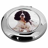 Black and White Springer Spaniel Make-Up Round Compact Mirror