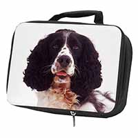 Black and White Springer Spaniel Black Insulated School Lunch Box/Picnic Bag