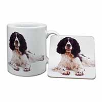 Black and White Springer Spaniel Mug and Coaster Set