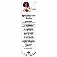 Springer Spaniel with Red Rose Bookmark, Book mark, Printed full colour