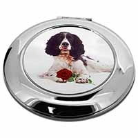 Springer Spaniel with Red Rose Make-Up Round Compact Mirror