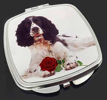 Springer Spaniel with Red Rose Make-Up Compact Mirror