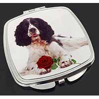 Springer Spaniel with Red Rose Make-Up Compact Mirror