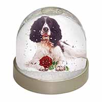 Springer Spaniel with Red Rose Snow Globe Photo Waterball