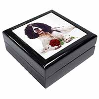 Springer Spaniel with Red Rose Keepsake/Jewellery Box