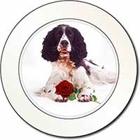 Springer Spaniel with Red Rose Car or Van Permit Holder/Tax Disc Holder