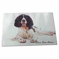 Large Glass Cutting Chopping Board Springer Spaniel 