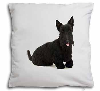 Scottish Terrier Soft White Velvet Feel Scatter Cushion