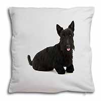 Scottish Terrier Soft White Velvet Feel Scatter Cushion