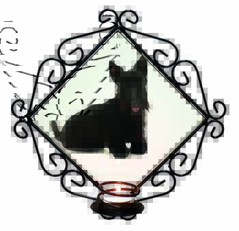 Scottish Terrier Wrought Iron Wall Art Candle Holder