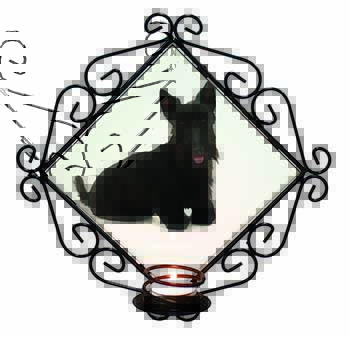 Scottish Terrier Wrought Iron Wall Art Candle Holder